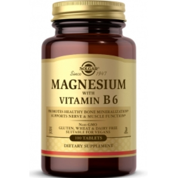 SOLGAR MAGNESIUM WITH VITAMIN B6 TABLETS TAB 100S